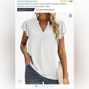 White ruffle sleeve blouse